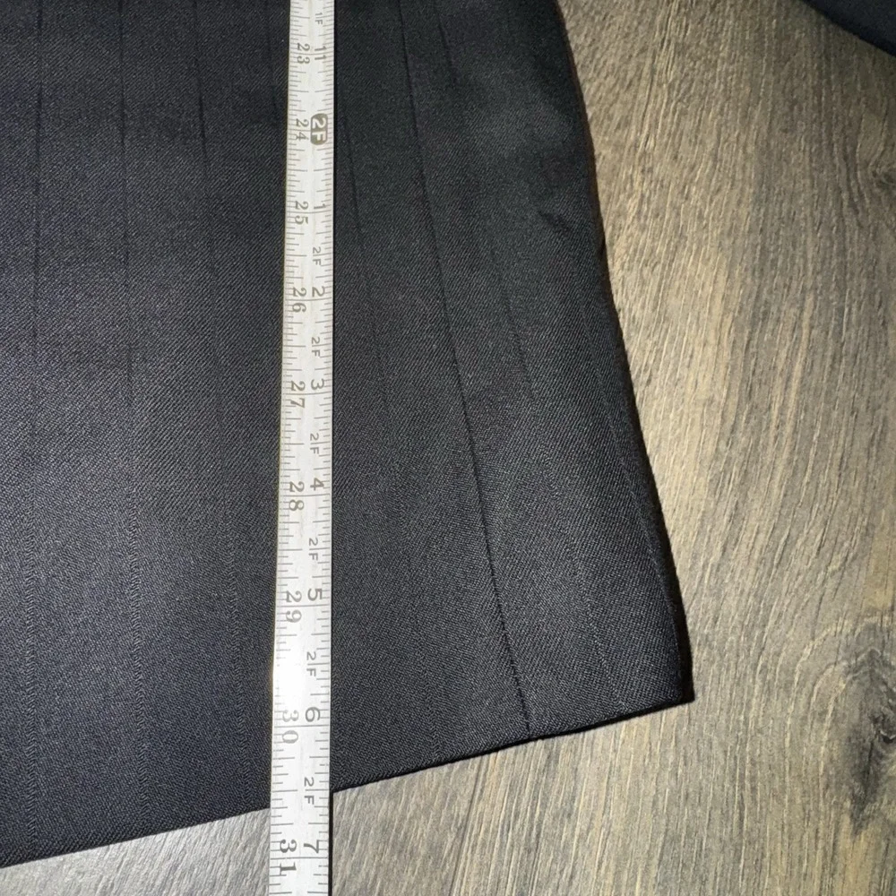 VTG Petrocelli Mens 42R Self Striped  Wool Sport Coat Blazer Black Old Money‎